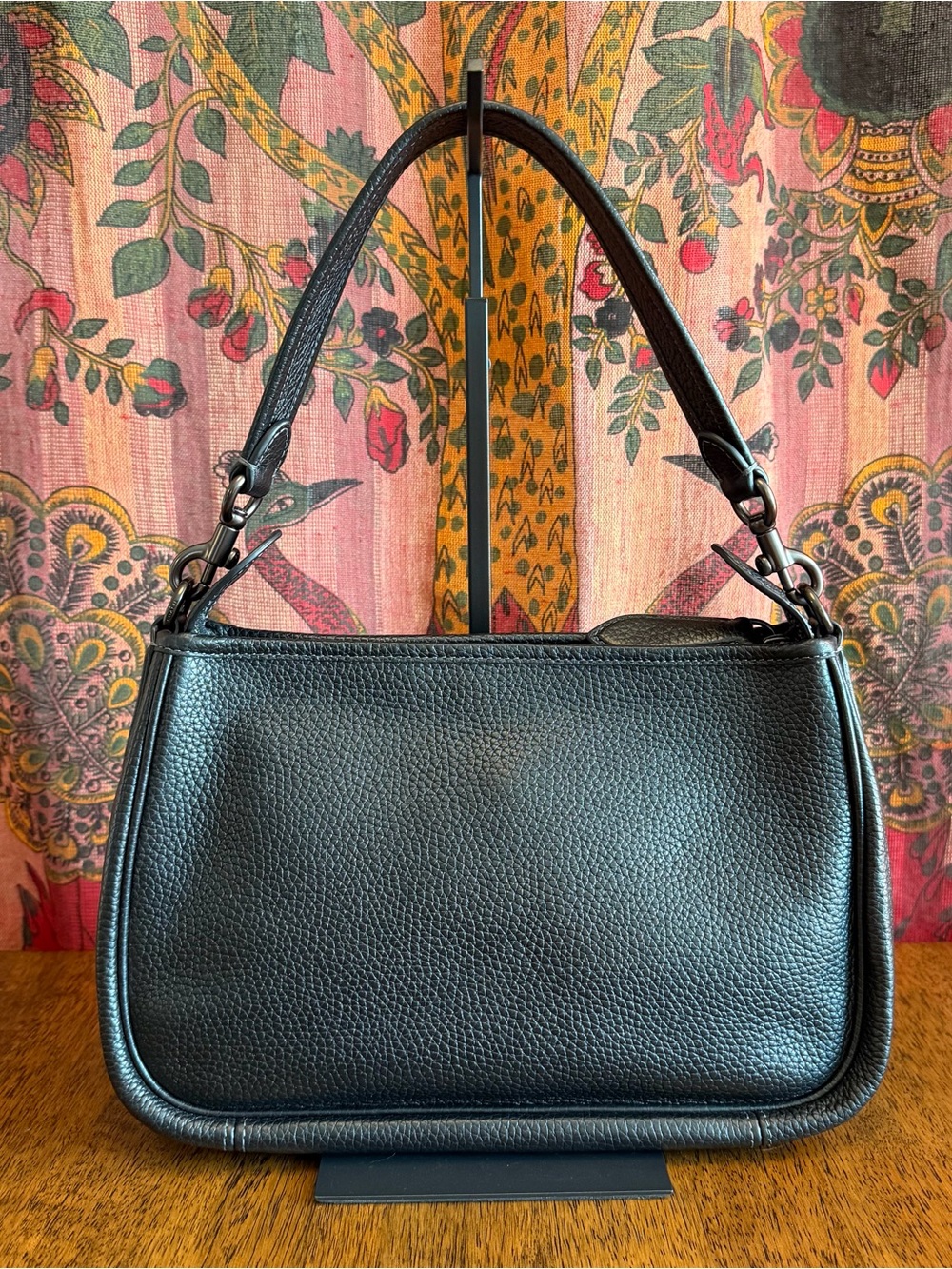 Coach Cary CC437 Black Pebbled Leather Shoulder Bag - Picture 5 of 8